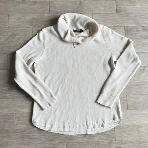 Lauren Ralph Lauren Cream Cowl Neck Sweater Large